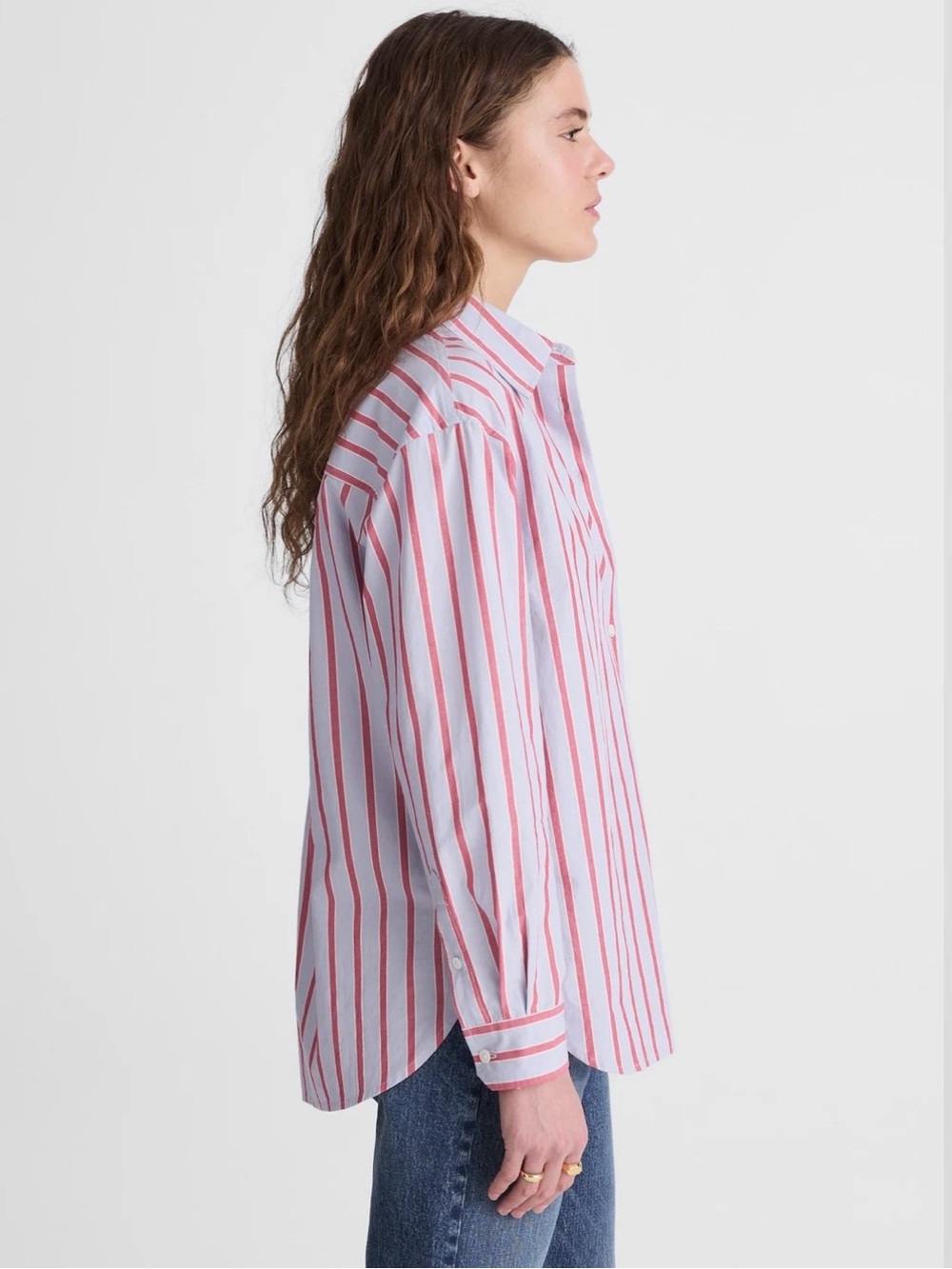 NWT Madewell The Easy Button Up Striped Shirt in Poplin - Picture 8 of 9